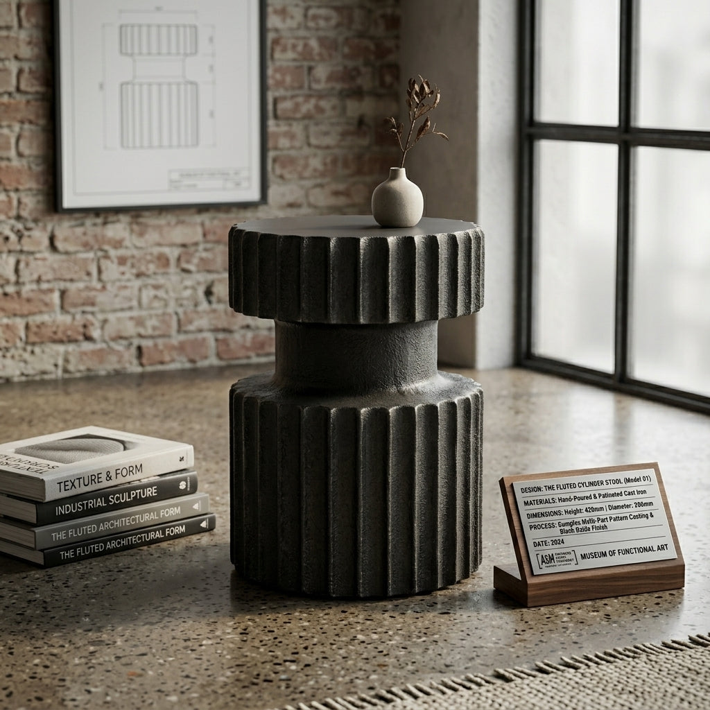 The Eclipse - 15" Fluted Cylinder Accent Table