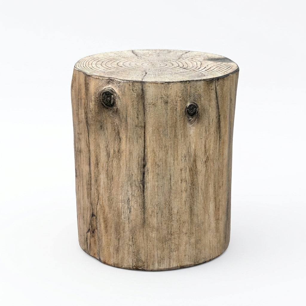 The Emberwood Hideaway Hand-Painted Tree Stump Side Table - Indoor & Outdoor