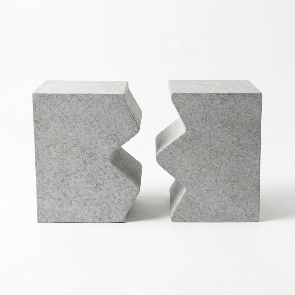 The Merge Duo - 2-Piece Interlocking Side Table Set (Stone Gray)
