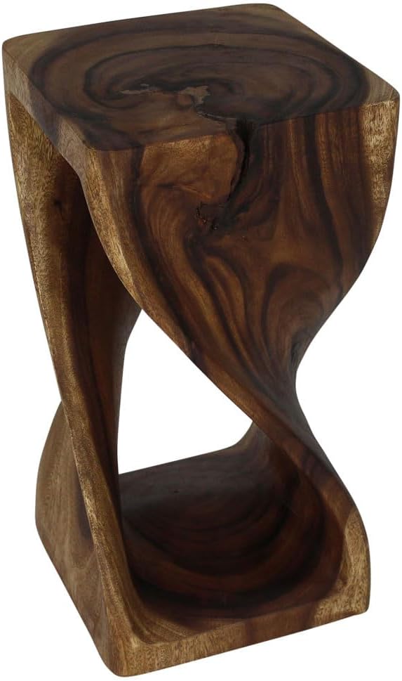 Haussmann® Original Wood Twist Stool 12 X 12 X 23 in High Walnut Oil