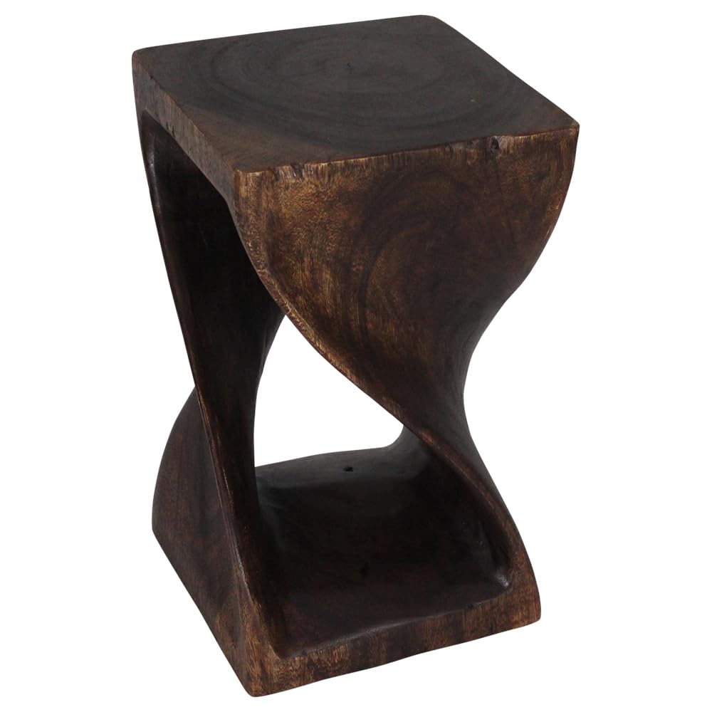 Haussmann® Original Wood Twist Stool 12 X 12 X 23 in High Walnut Oil