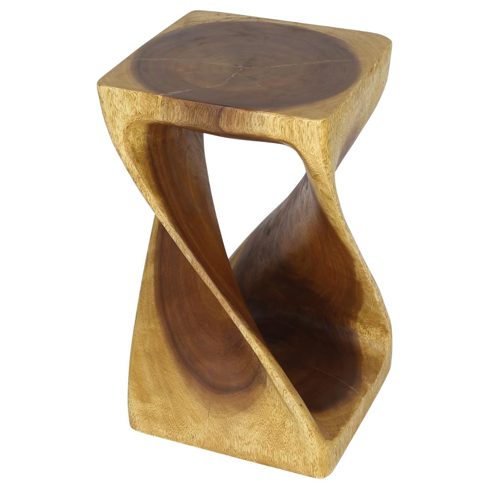 Haussmann® Original Wood Twist Stool 12 X 12 X 23 in High Walnut Oil
