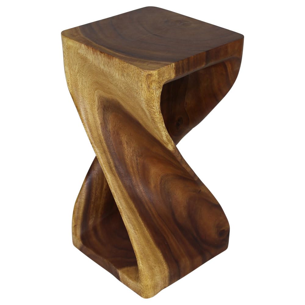 Haussmann® Original Wood Twist Stool 12 X 12 X 23 in High Walnut Oil