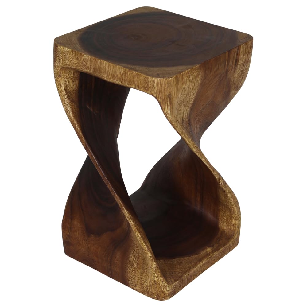 Haussmann® Original Wood Twist Stool 12 X 12 X 23 in High Walnut Oil
