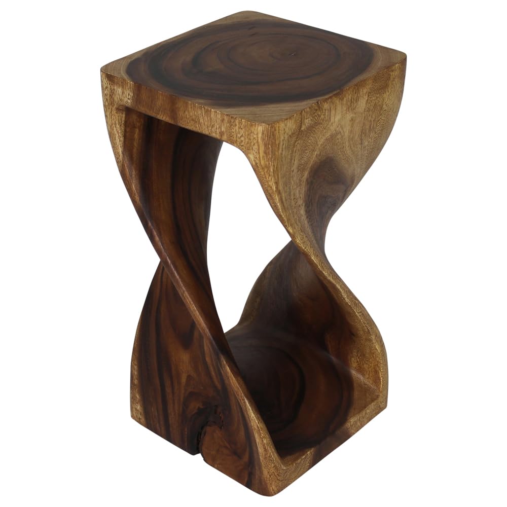 Haussmann® Original Wood Twist Stool 12 X 12 X 23 in High Walnut Oil