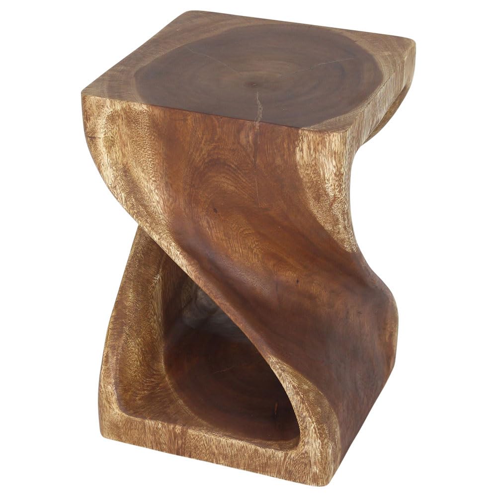 Haussmann® Original Wood Twist Stool 12 X 12 X 23 in High Walnut Oil