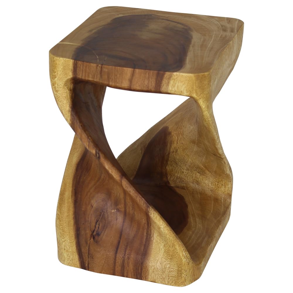 Haussmann® Original Wood Twist Stool 12 X 12 X 23 in High Walnut Oil