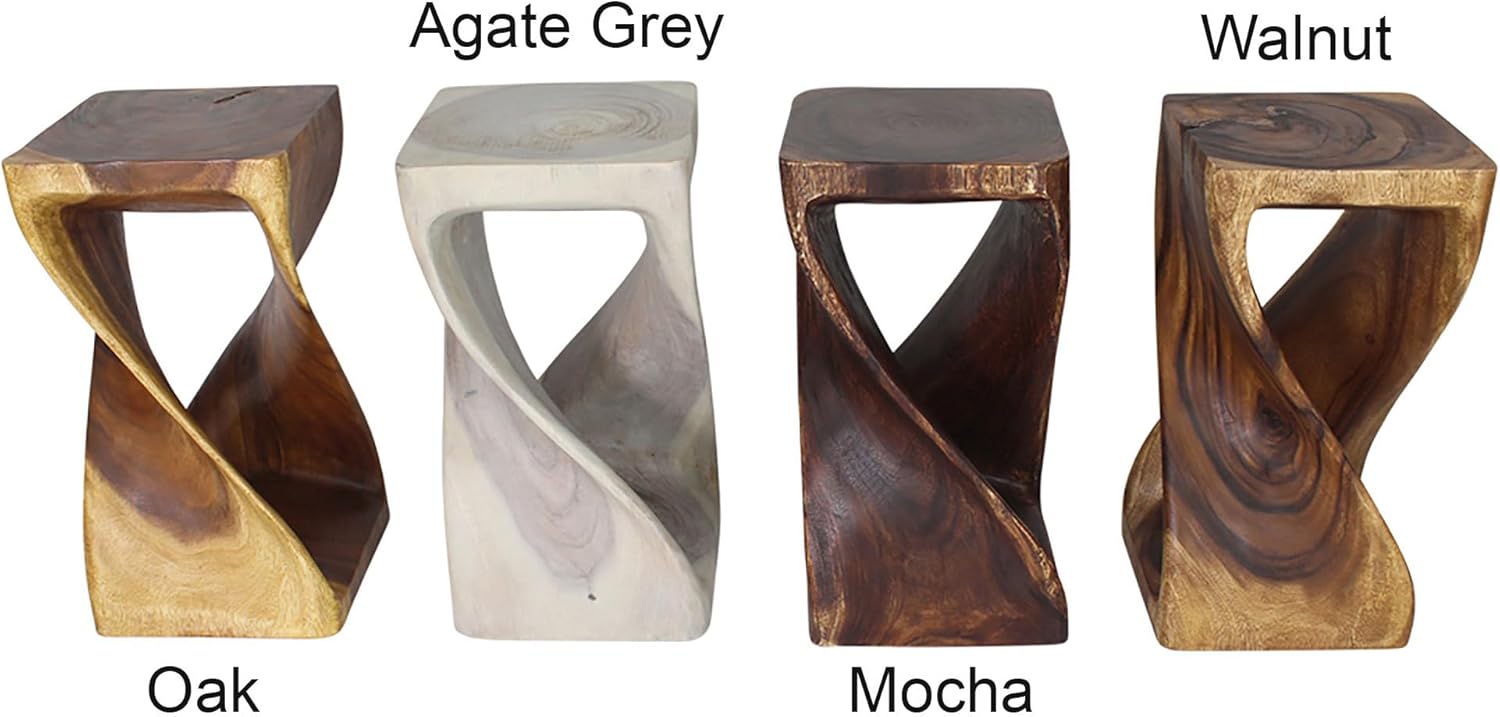 Haussmann® Original Wood Twist Stool 12 X 12 X 23 in High Walnut Oil