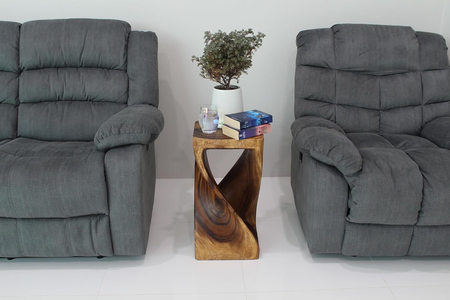 Haussmann® Original Wood Twist Stool 12 X 12 X 23 in High Walnut Oil