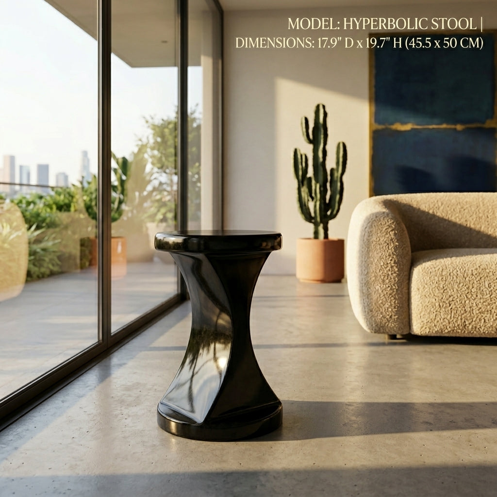 The Midnight Hourglass - 18" Sculptural Accent Table
