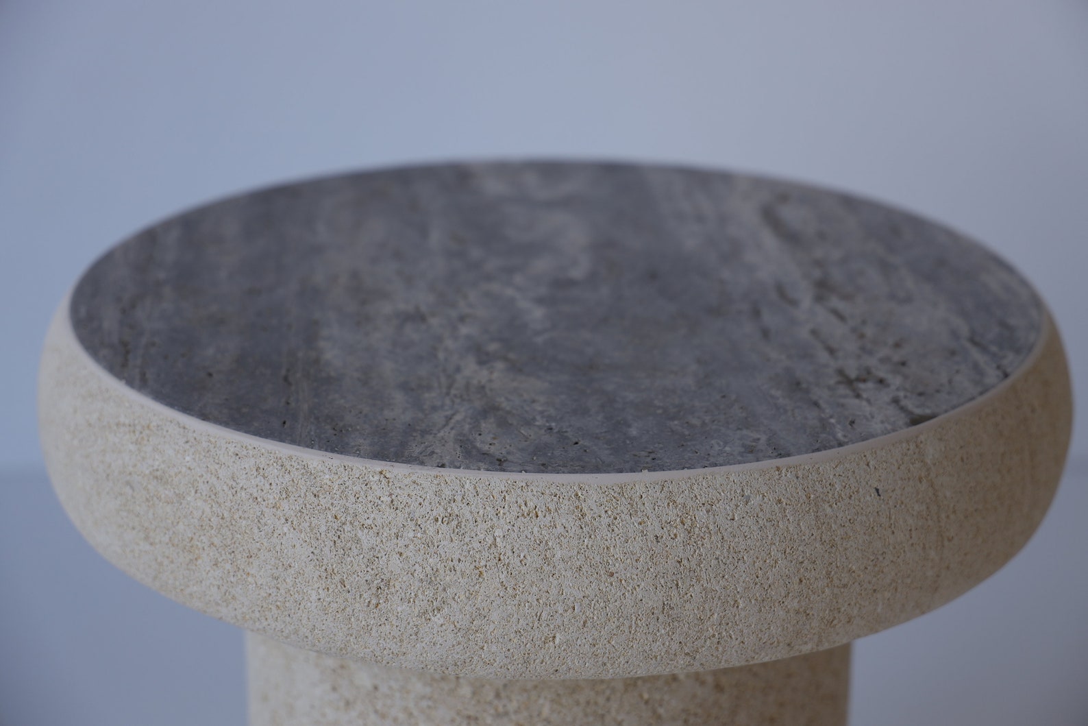 Gray Marble and Spanish Limestone Coffee Tabe