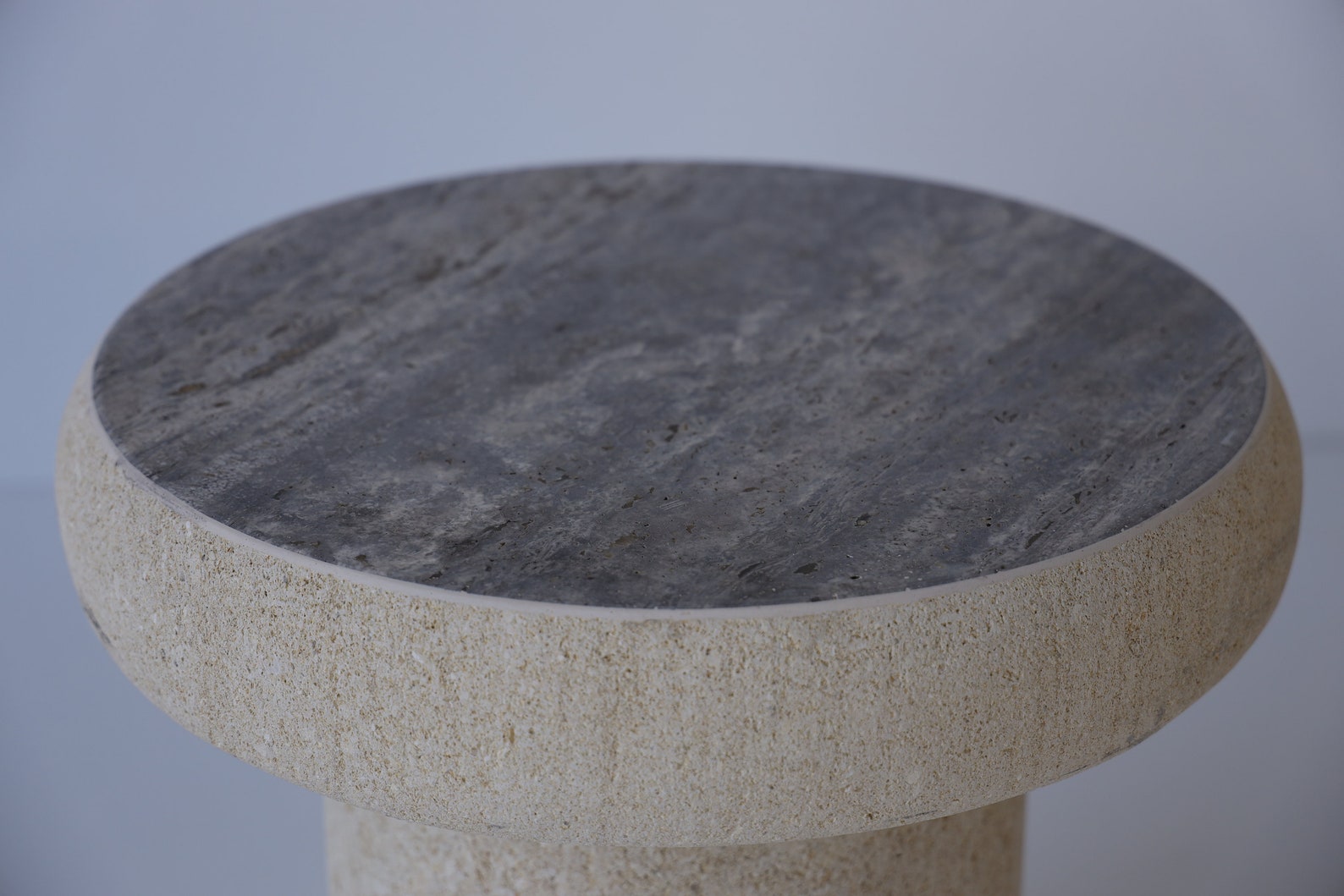 Gray Marble and Spanish Limestone Coffee Tabe