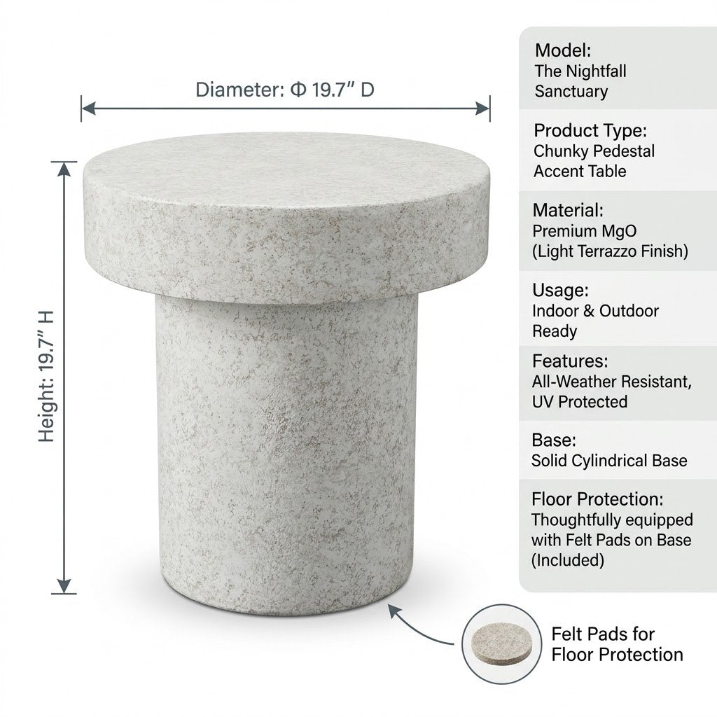 The Nightfall Sanctuary - Modern Round Terrazzo Side Table (Indoor & Outdoor)