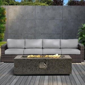 Paramount Rocco Rectangular Fire Pit Table