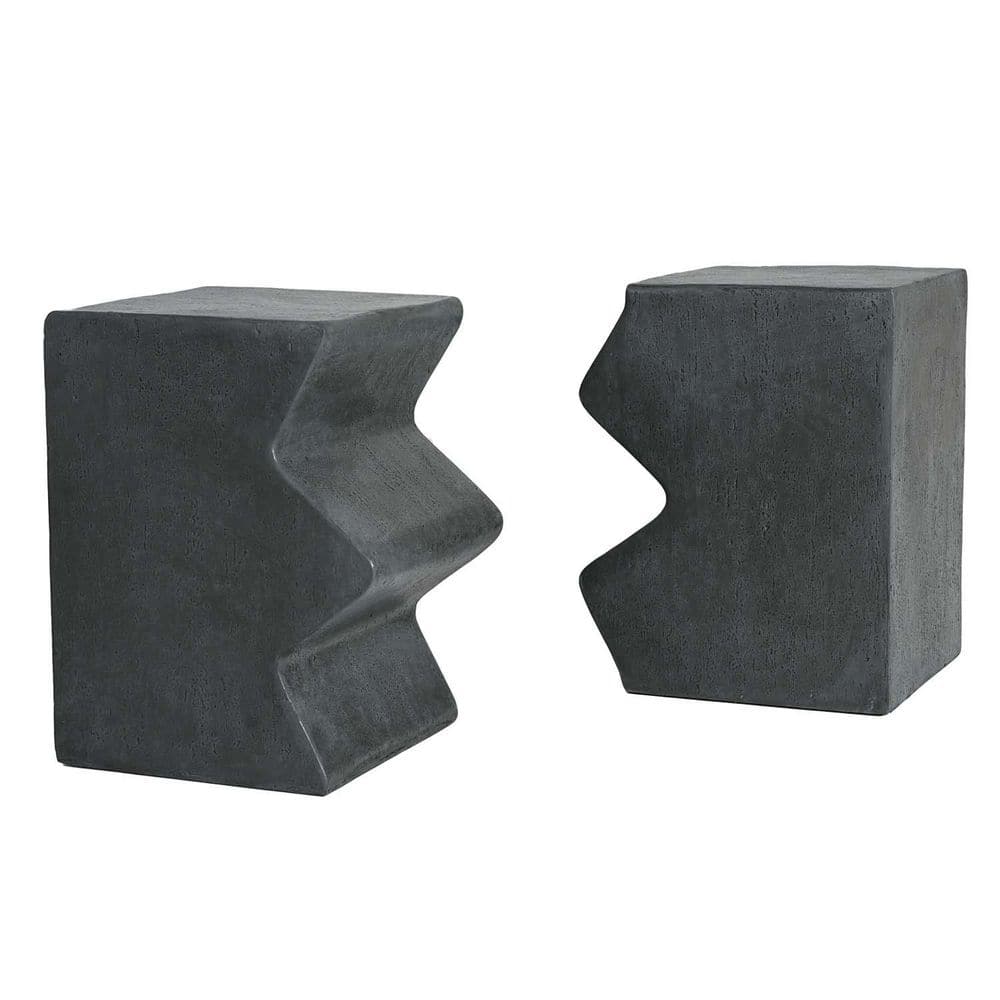 Stone Gray Outdoor Side Table Patio Side Table Accent Table Nesting End Table Decorative Garden Stool for Indoor Outdoor